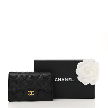 Chanel Caviar Quilted Flap Card Holder Wallet Black 10 of 10