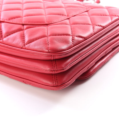 Chanel Lambskin Quilted Jumbo Chanel 3 Flap Dark Pink 8 of 11