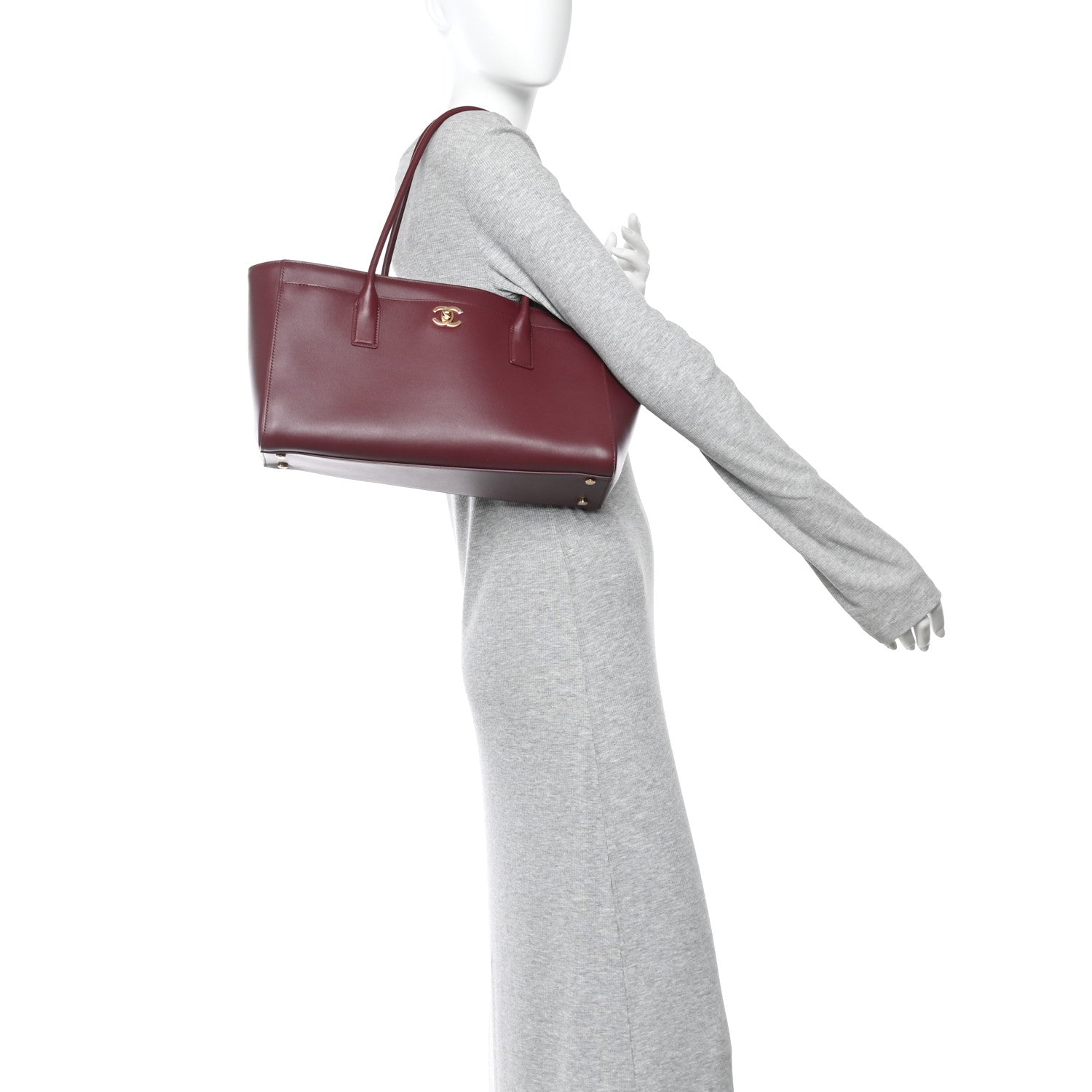 Chanel Calfskin Archetype Small Shopping Tote Dark Burgundy 2 of 10