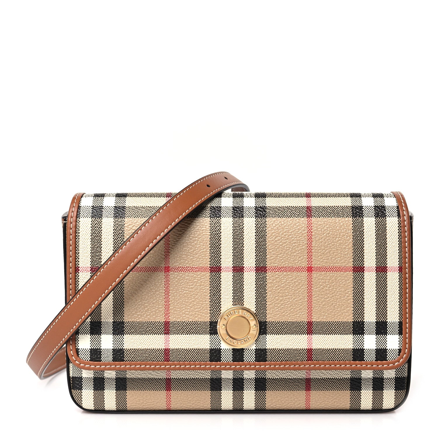 Burberry E-Canvas Vintage Check Hampshire Crossbody Archive Beige 1 of 8