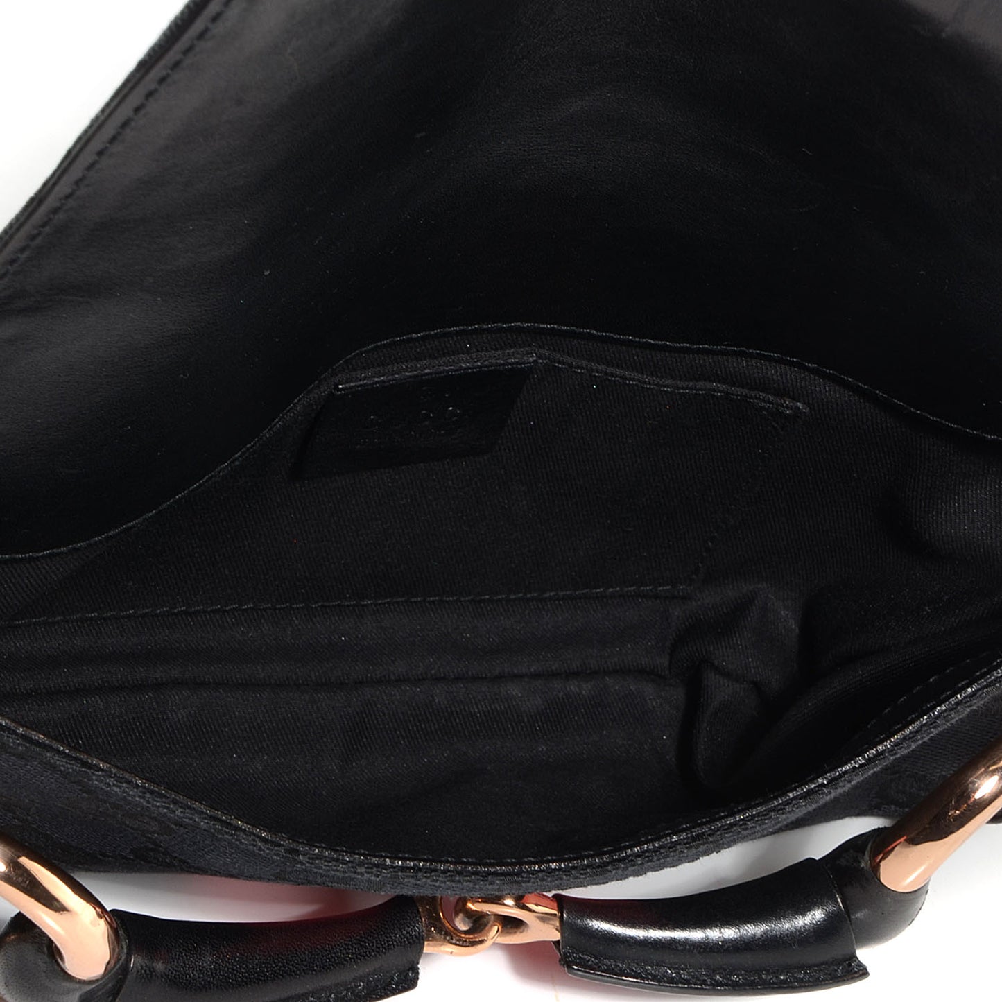Monogram Horsebit Web Clutch Black