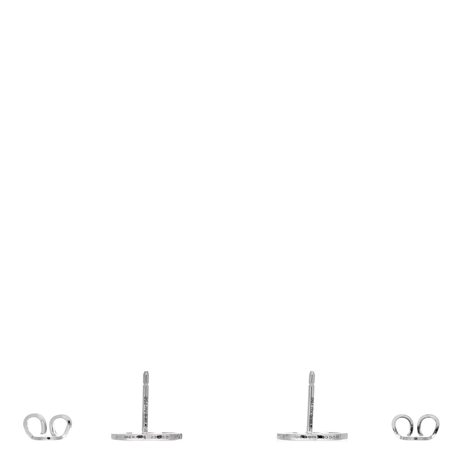 Gucci 18K White Gold GG Tissue Stud Earrings 3 of 5