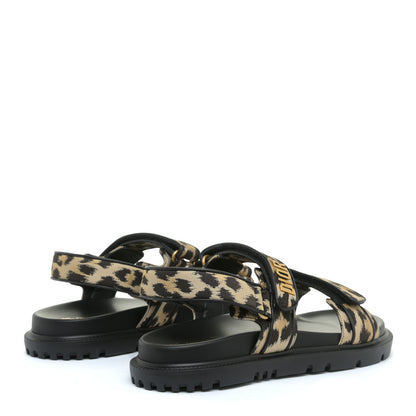 Christian Dior Technical Fabric Mizza Print DiorAct Sandals 41.5 Beige Multicolor 3 of 11