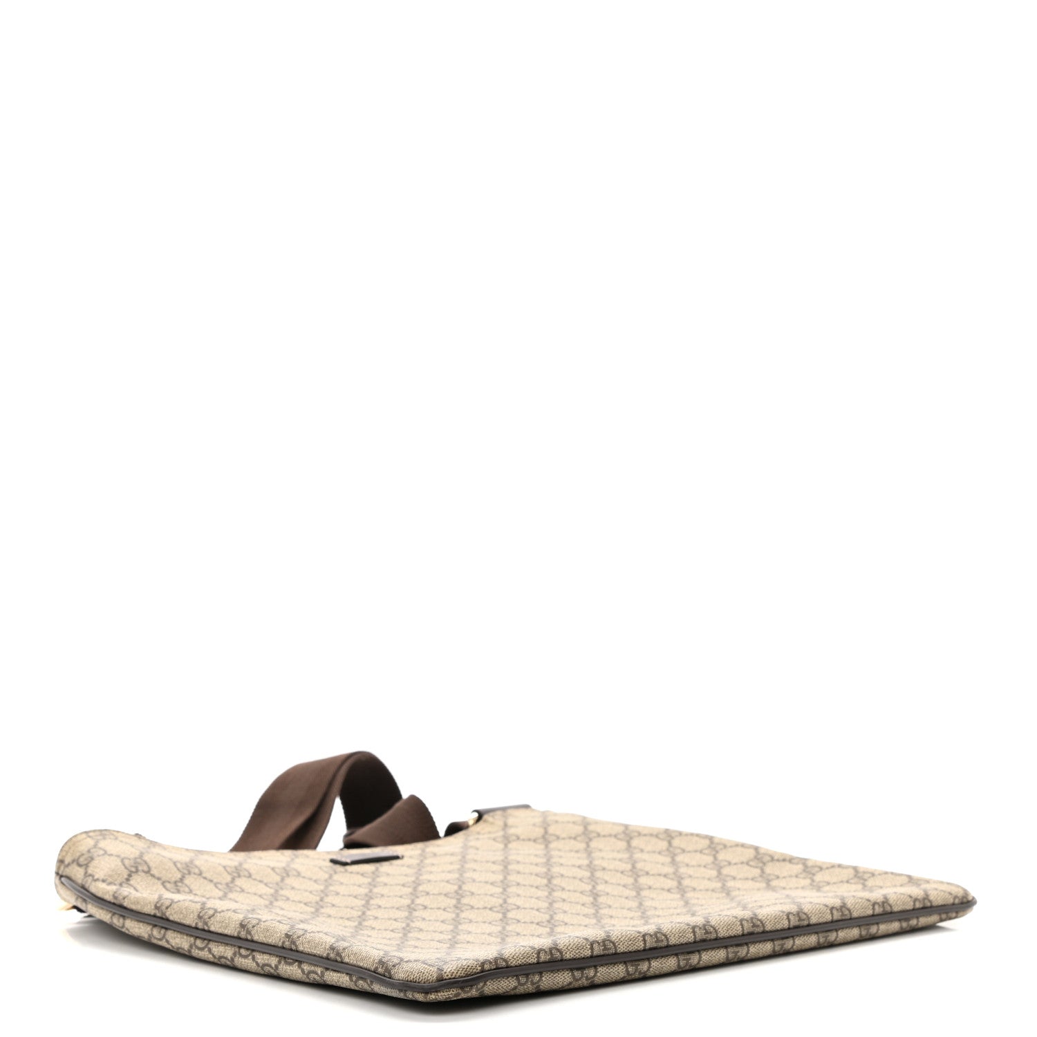 Gucci GG Supreme Monogram Medium Flat Messenger Bag Dark Brown 3 of 9