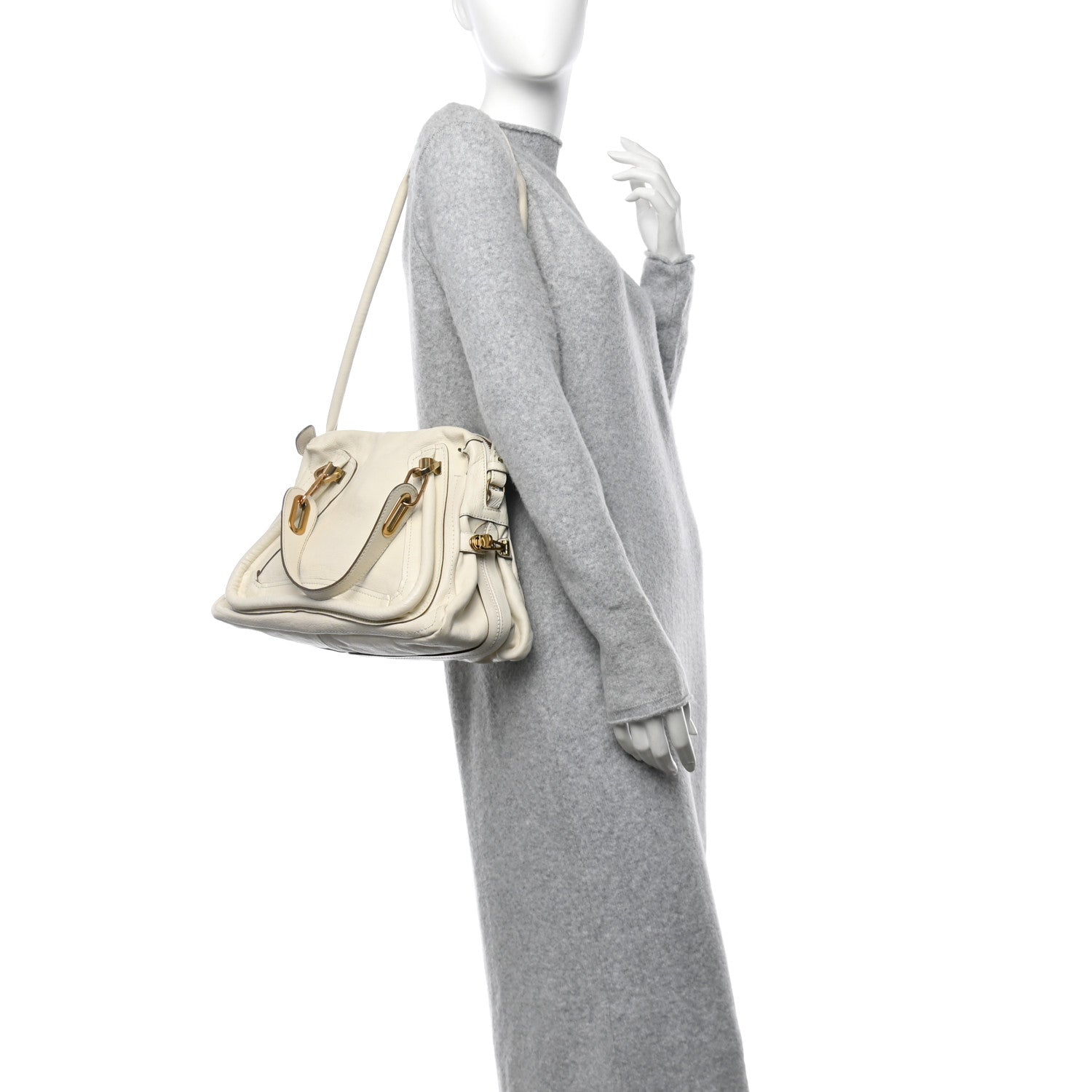 Chloe Calfskin Medium Paraty Cream 2 of 17