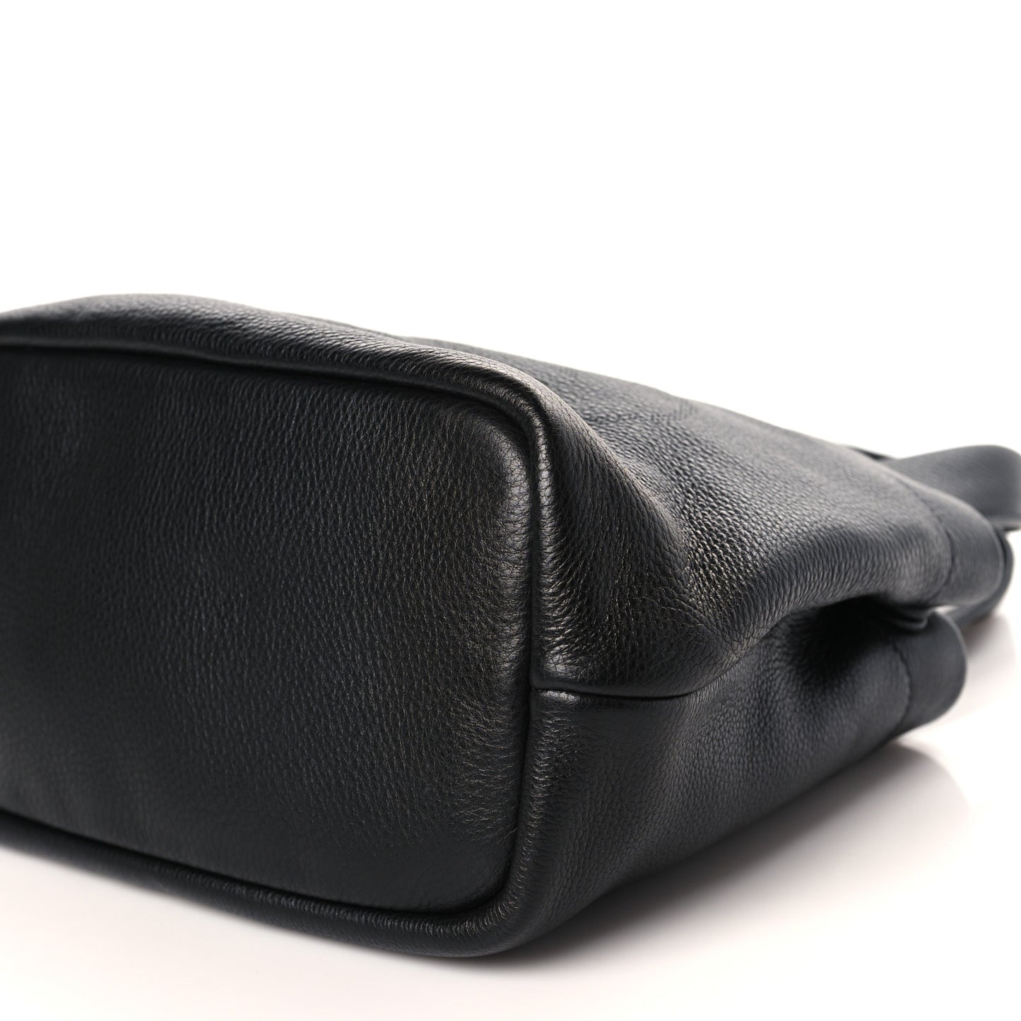 Vitello Daino Soft Perforated Logo Tote Black