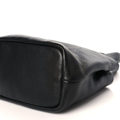 Prada Vitello Daino Soft Perforated Logo Tote Black 9 of 9