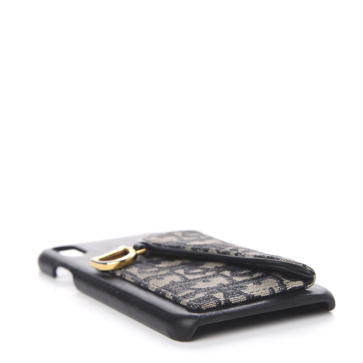 Oblique Calfskin Saddle iPhone XS Max Case Blue