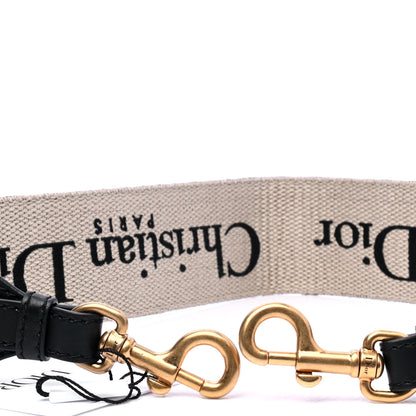 Christian Dior Canvas Embroidered Shoulder Strap Black 3 of 4