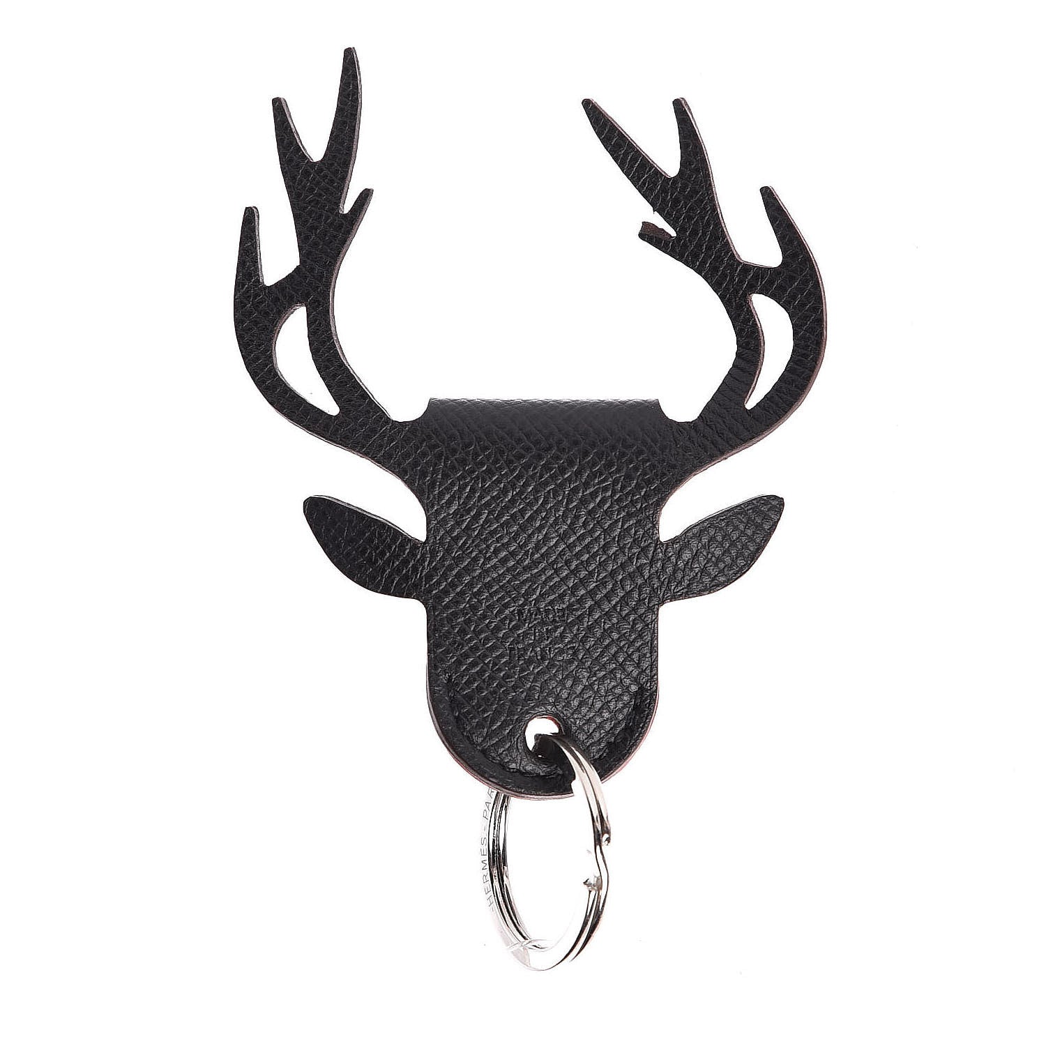 Hermes Epsom Stag Key Ring Black 1 of 5