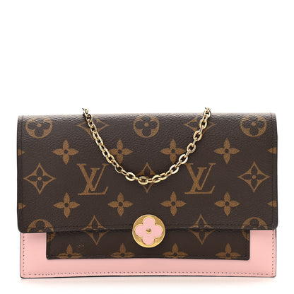 Louis Vuitton Monogram Flore Chain Wallet Rose Ballerine 1 of 10