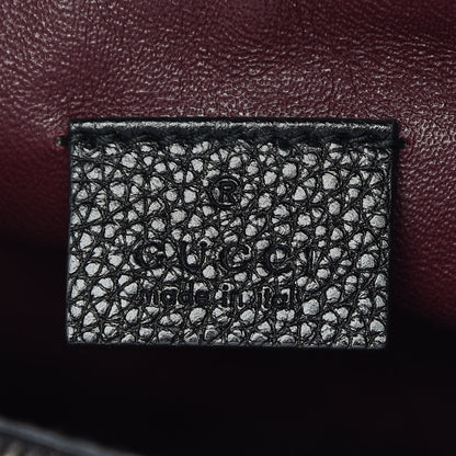 Gucci Grainy Calfskin Medium Zumi Interlocking GG Horsebit Top Handle Bag Black 6 of 9