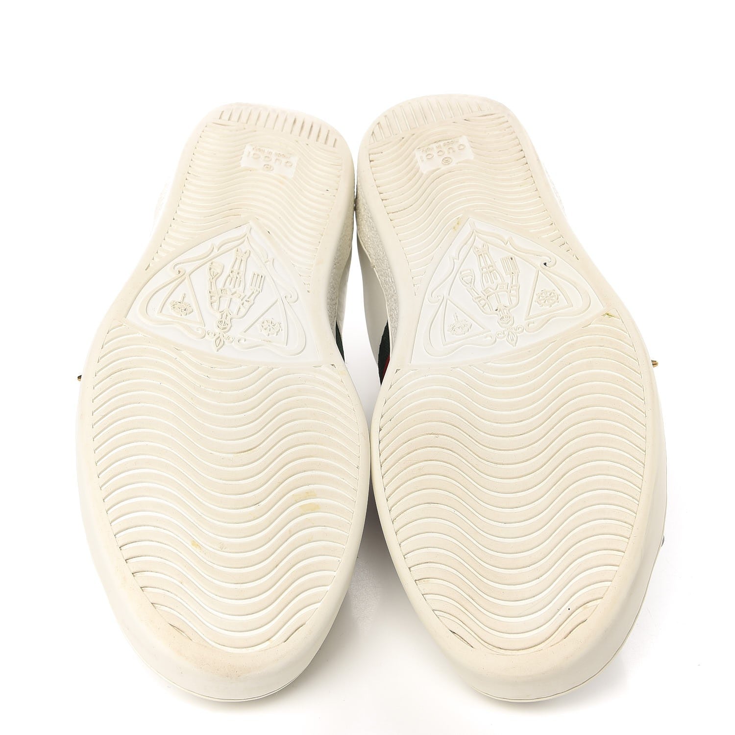 Gucci Mens Calfskin Web Studded Ace Sneakers 9 White 7 of 10