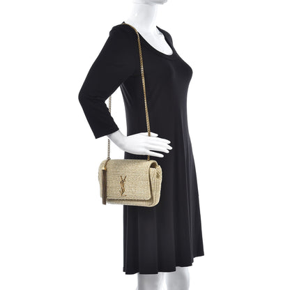 Saint Laurent Raffia Medium Monogram Kate Satchel Naturale 2 of 8