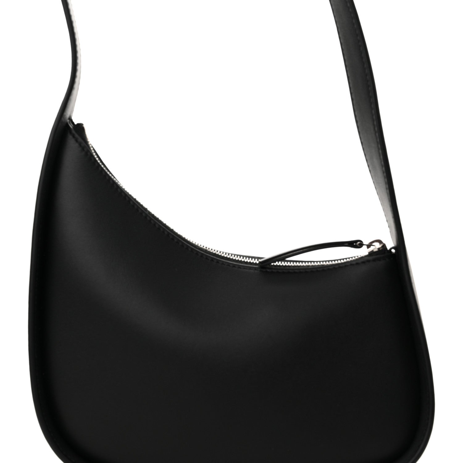 The Row Smooth Calfskin Half Moon Shoulder Bag Black 7 of 14