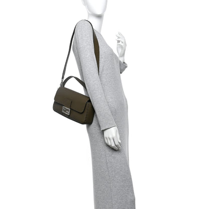 Fendi Cuoio Roma Sellerissima Nappa Sintetica Tape Stitch Baguette Wood 2 of 9