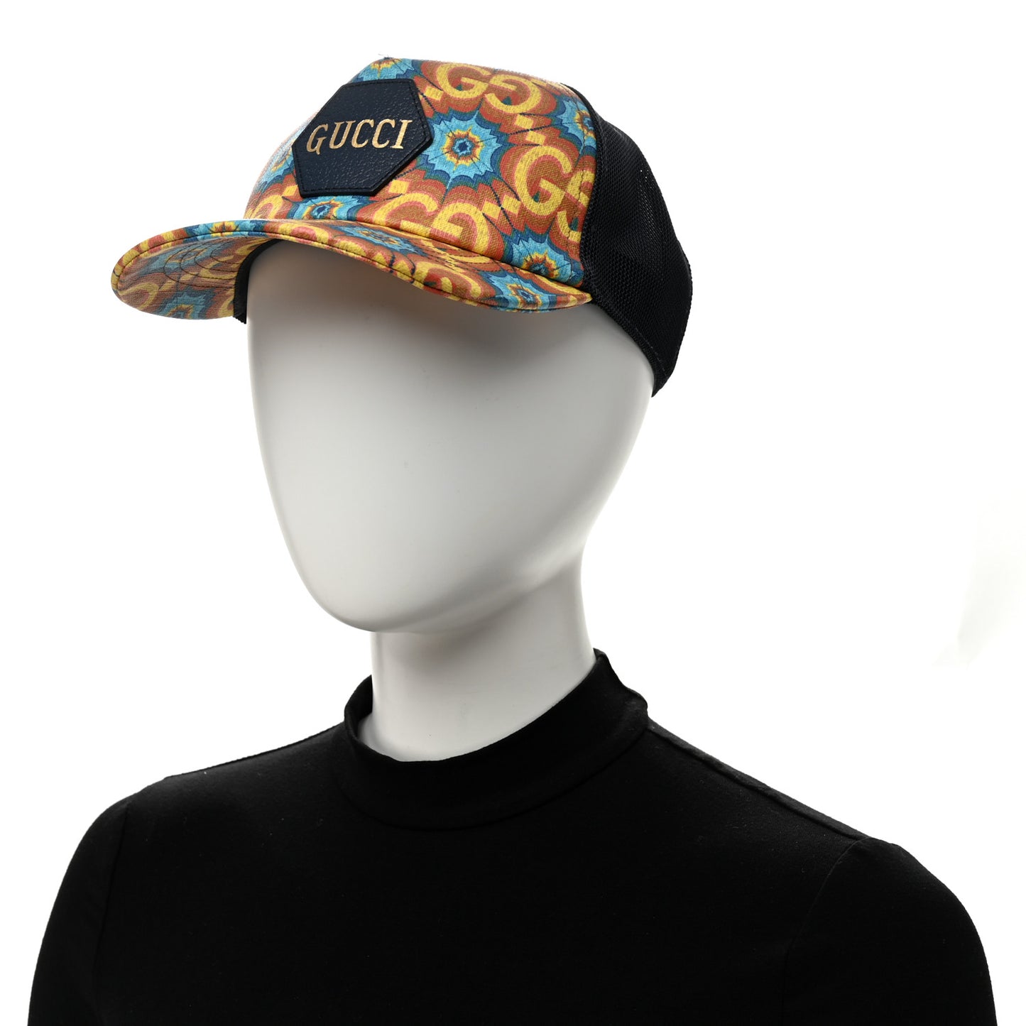 GG Supreme Monogram Kaleidoscope Baseball Hat L Blue Orange Multicolor Blue Agata