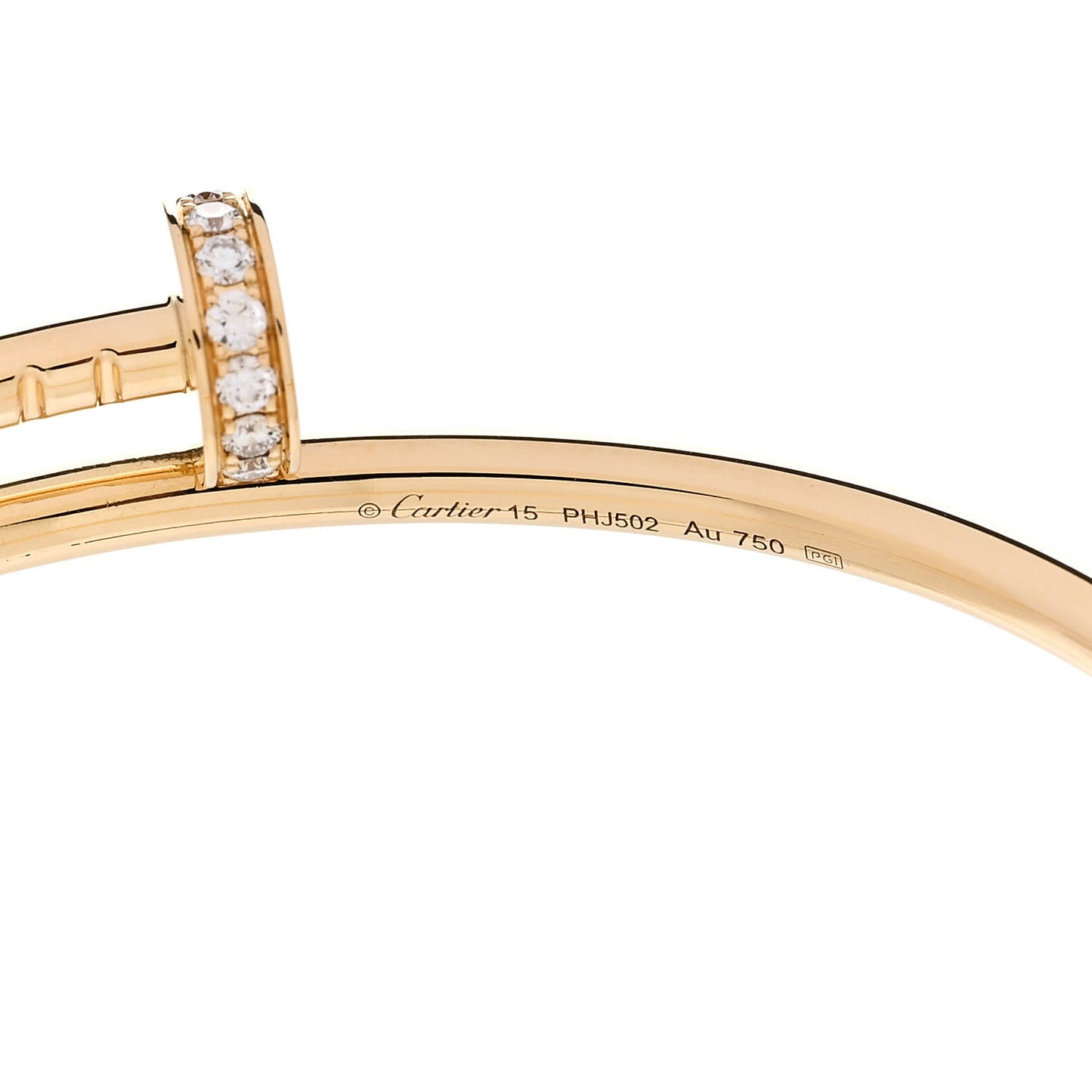 18K Yellow Gold Diamond Small Juste Un Clou Bracelet 15