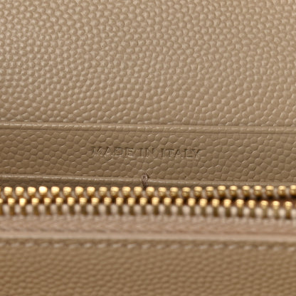 Saint Laurent Grain De Poudre Matelasse Chevron Cassandre Chain Wallet Deep Beige 6 of 9
