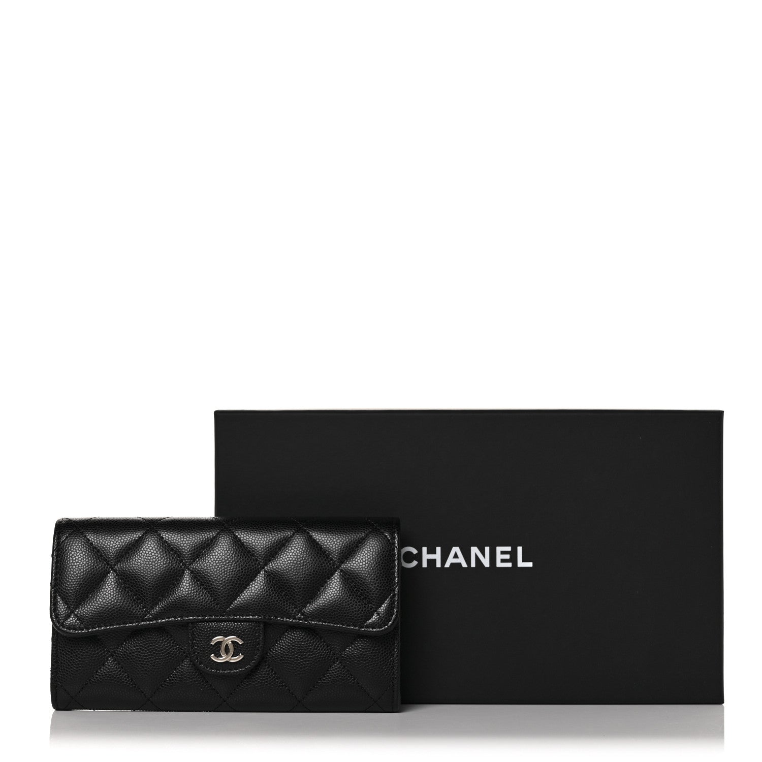 Chanel Caviar Quilted Medium Gusset Flap Wallet Black 11 of 11