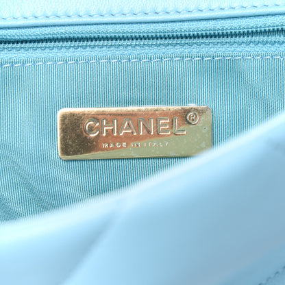 Chanel Shiny Lambskin Quilted Medium Chanel 19 Flap Light Blue 6 of 11