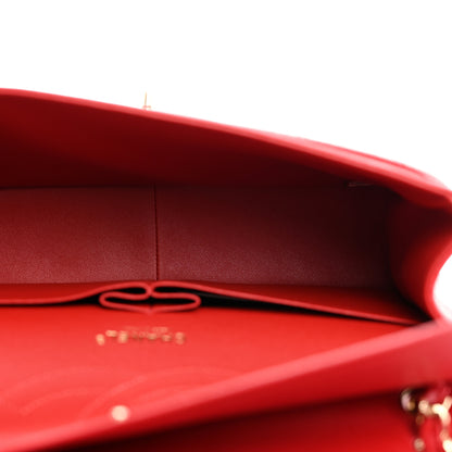 Chanel Caviar Quilted Jumbo Double Flap Red 5 of 10