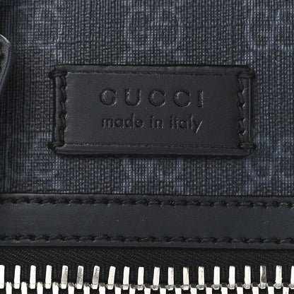 Gucci GG Supreme Monogram Web Small Flat Messenger Bag Black Grey 8 of 12