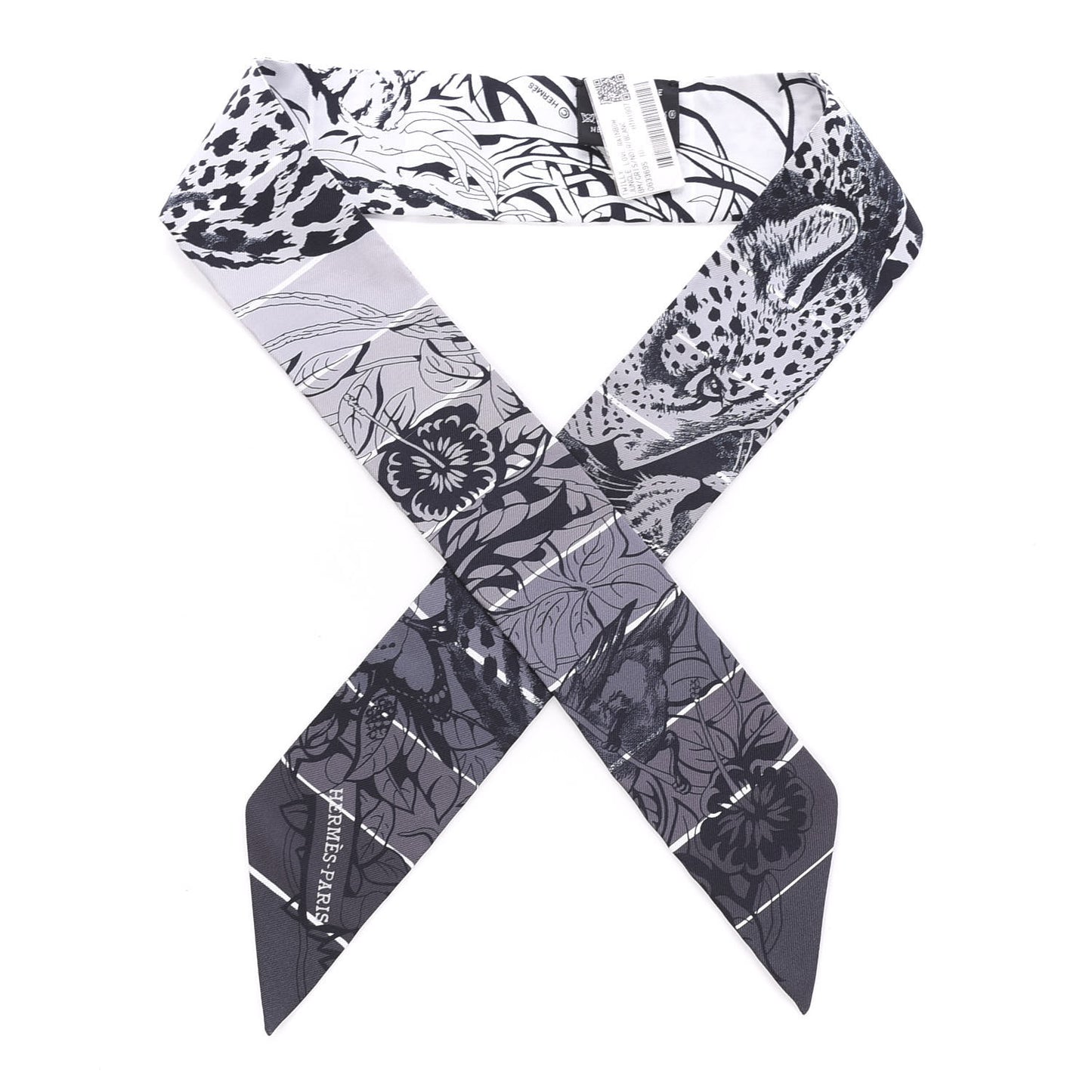 Silk Jungle Love Rainbow Twilly Gris Black White