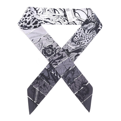 Hermes Silk Jungle Love Rainbow Twilly Gris Black White 1 of 4