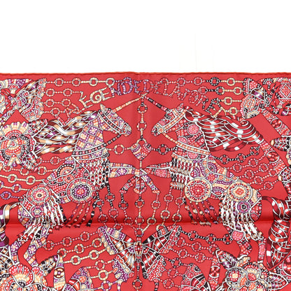 Hermes Silk La Légende De La Forêt Scarf 90 Rouge Blanc Bordeaux 5 of 5