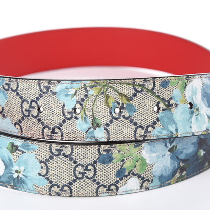 Gucci GG Plus Monogram Blooms Plaque Belt 90 36 Blue 5 of 6
