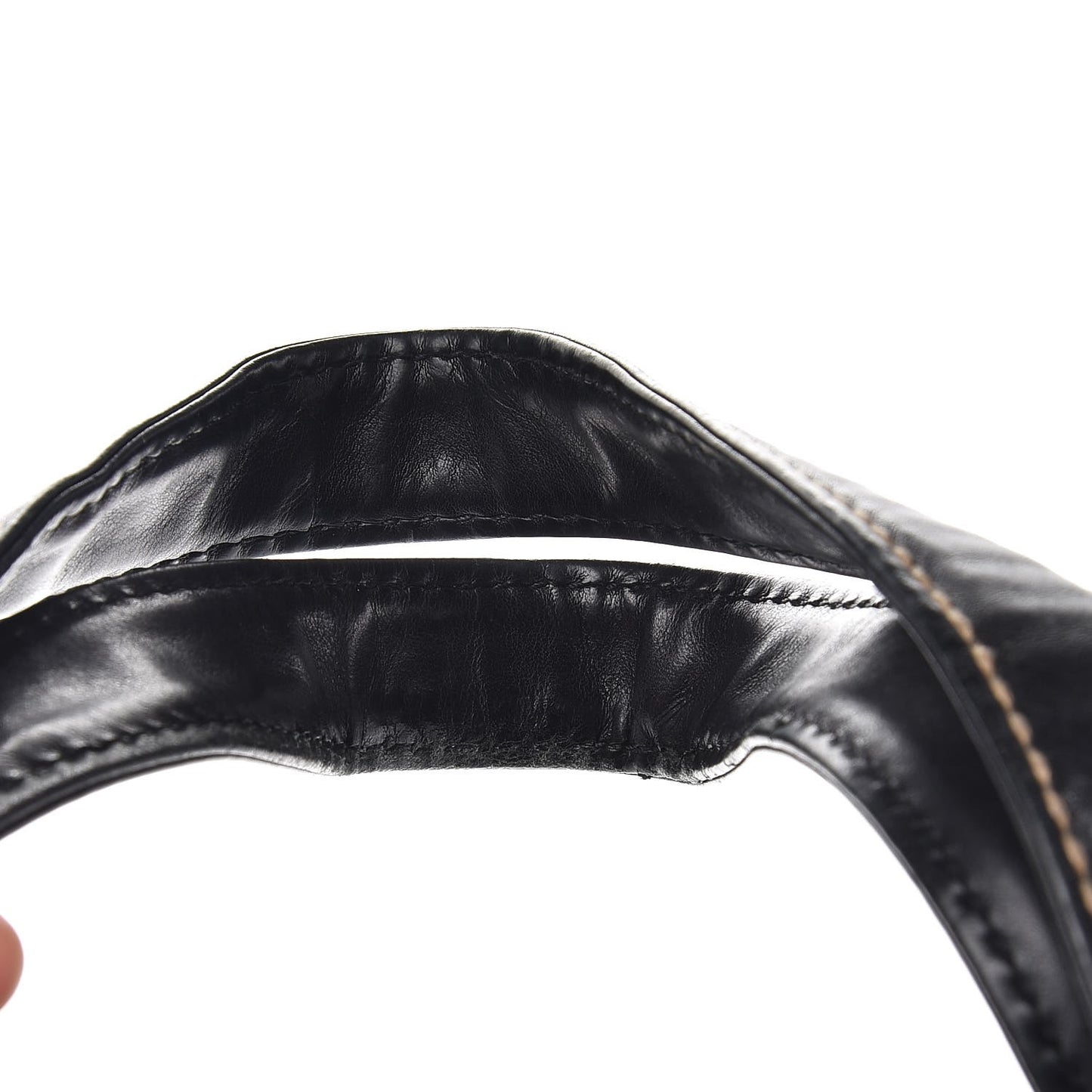 Calfskin Contrast Stitch Surpique Bowler Black