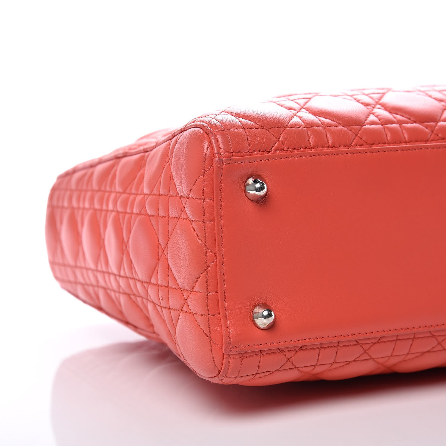 Christian Dior Lambskin Cannage Large Lady Dior Coral 5 of 15