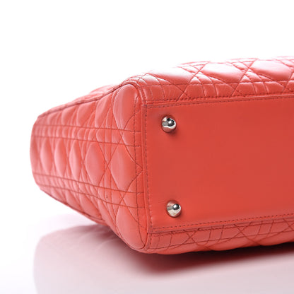 Christian Dior Lambskin Cannage Large Lady Dior Coral 5 of 15