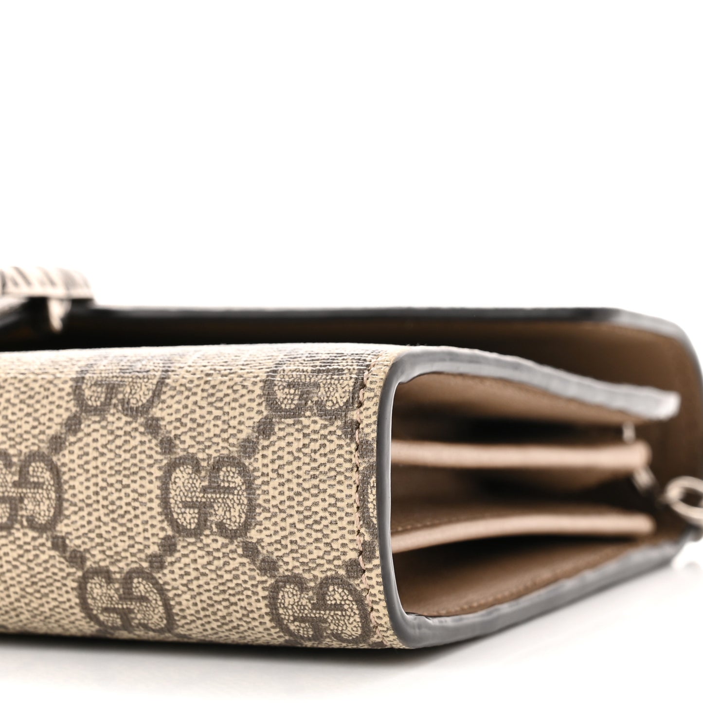 GG Supreme Monogram Mini Dionysus Chain Wallet Beige Taupe