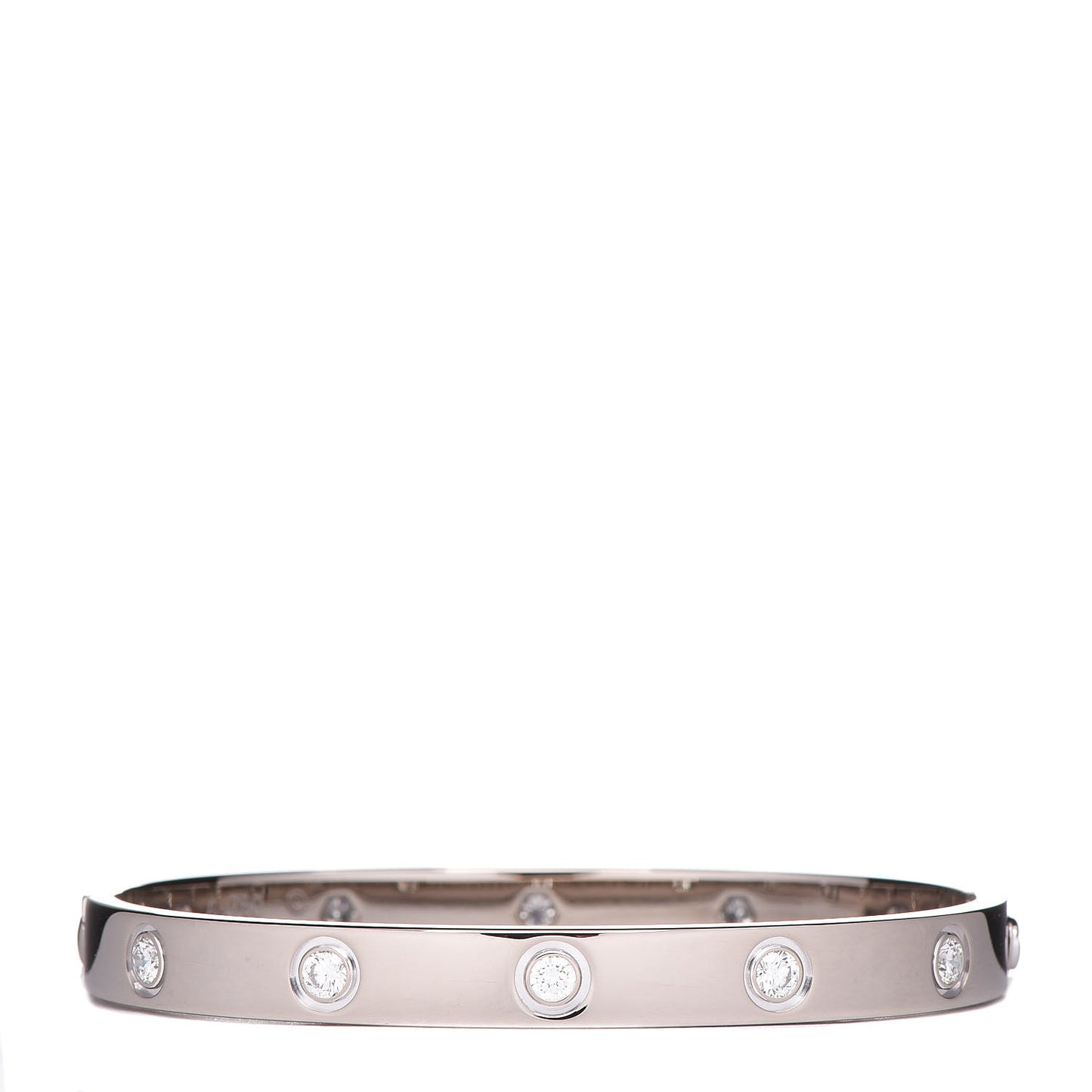18K White Gold 10 Diamond LOVE Bracelet 16