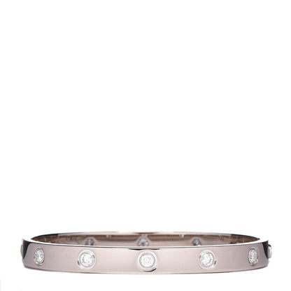 Cartier 18K White Gold 10 Diamond LOVE Bracelet 16 3 of 7