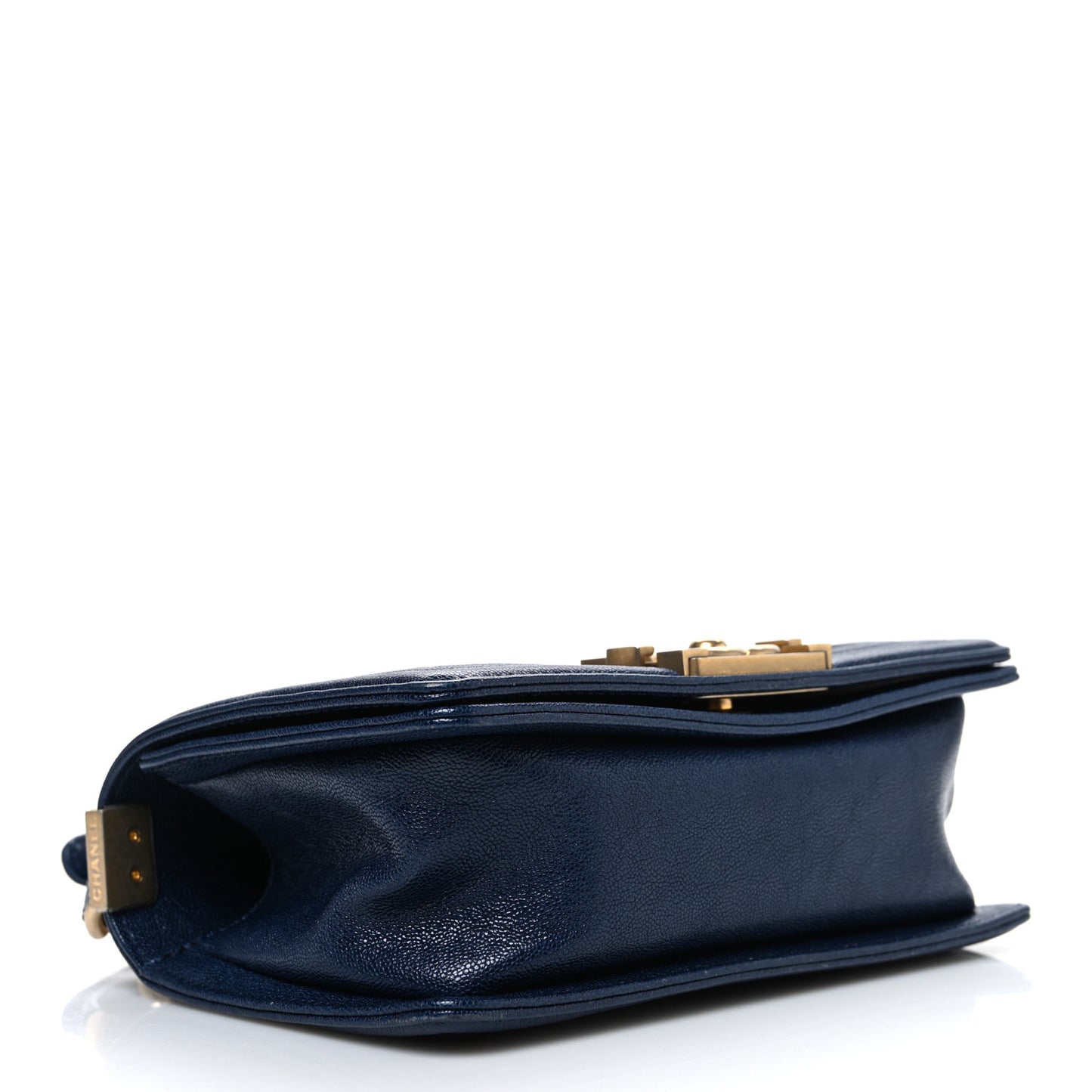 Caviar Quilted Small Boy Flap Dark Blue