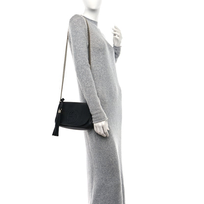 Gucci Pebbled Calfskin Medium Soho Flap Crossbody Black 2 of 9