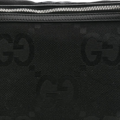 Gucci Monogram Jumbo GG Textured Dollar Calfskin Web Belt Bag Black 8 of 12