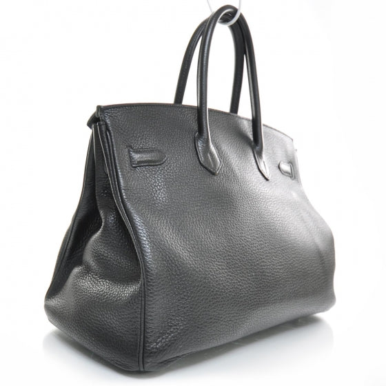 Hermes Taurillon Clemence Birkin 35 Black 2 of 11