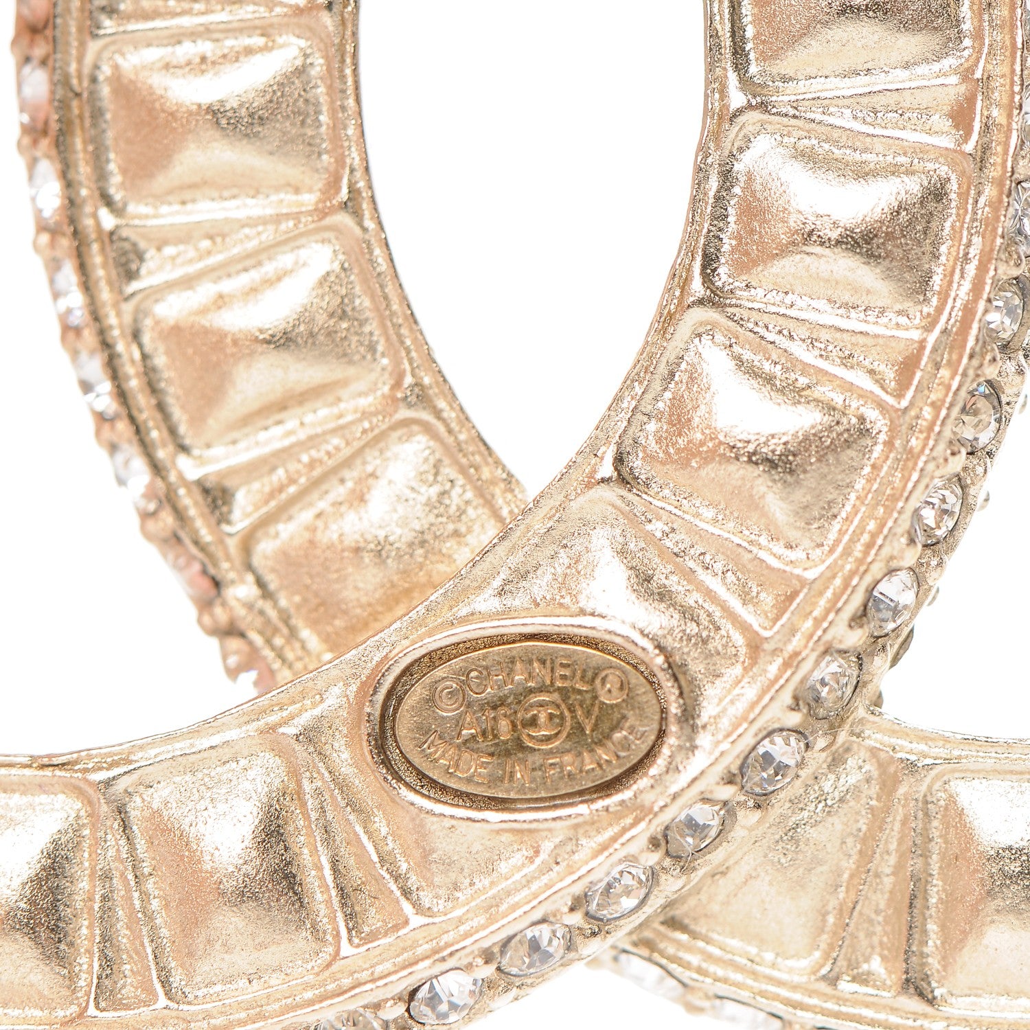 Chanel Baguette Crystal CC Brooch Gold 4 of 4