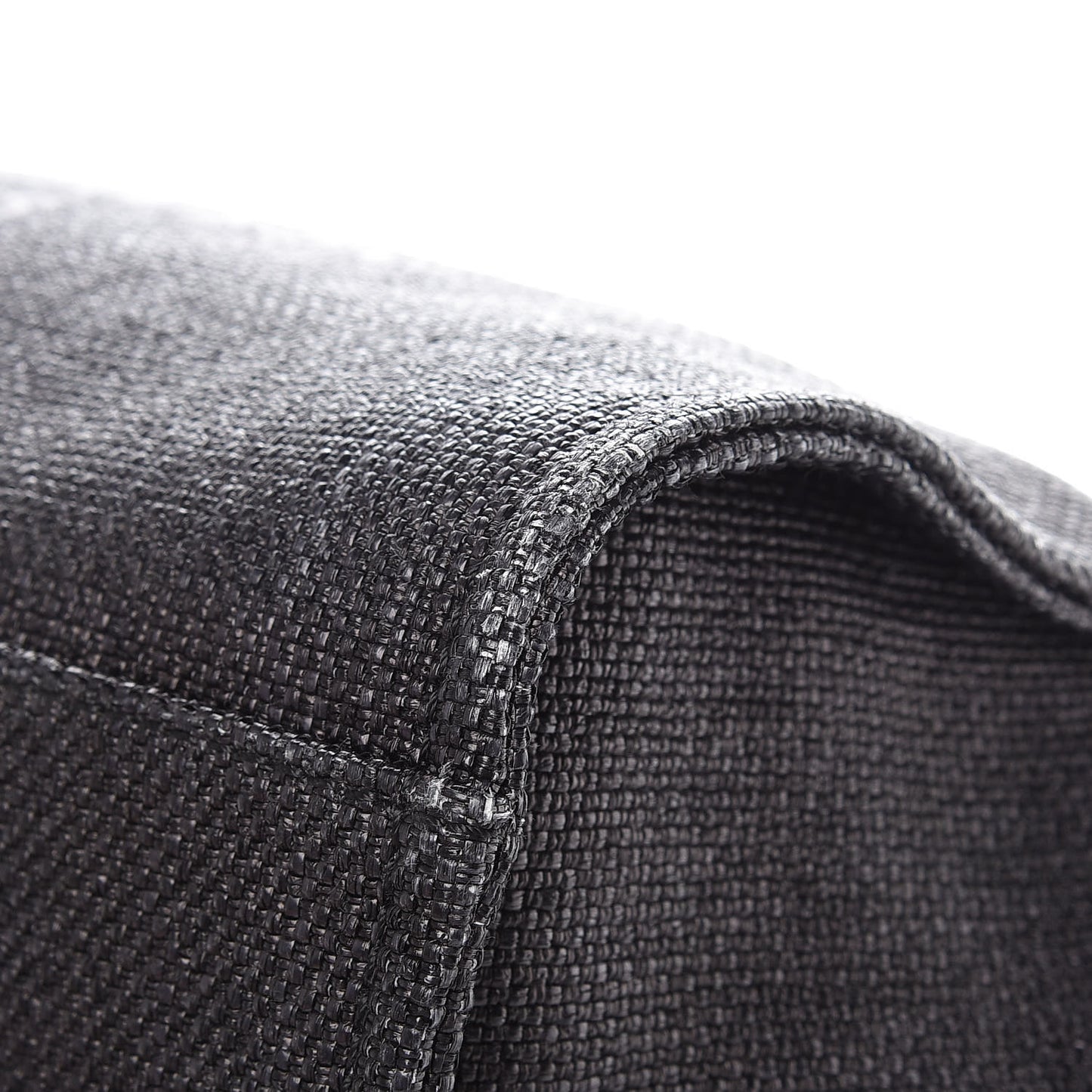 Woven Straw Raffia Large Deauville Tote Black