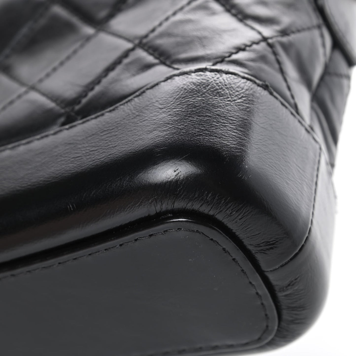Aged Calfskin Quilted Small Gabrielle Hobo Black