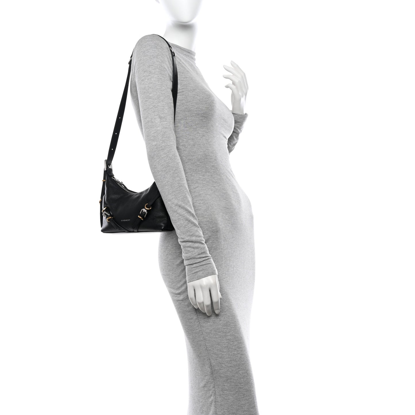 Tumbled Calfskin Mini Voyou Boyfriend Party Bag Black