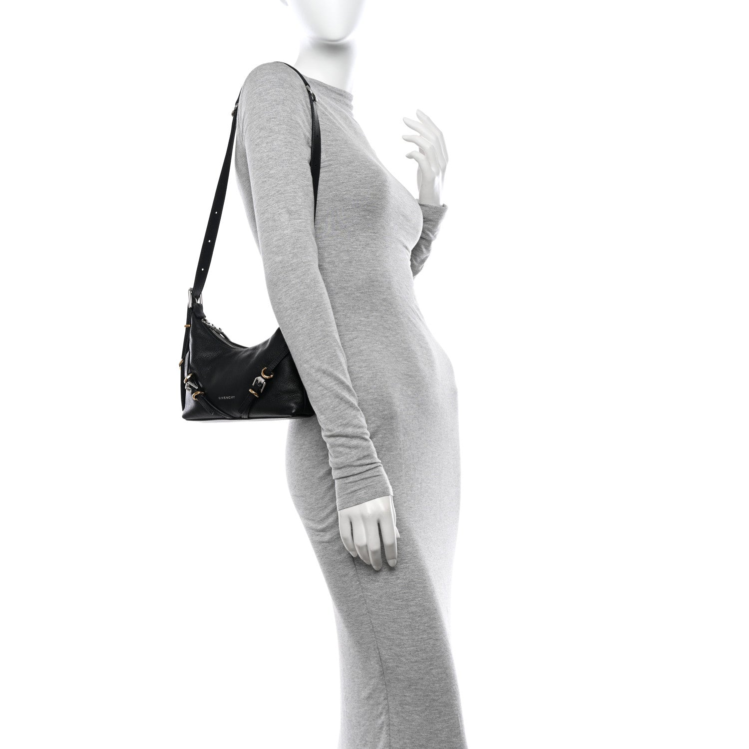 Givenchy Tumbled Calfskin Mini Voyou Boyfriend Party Bag Black 2 of 13