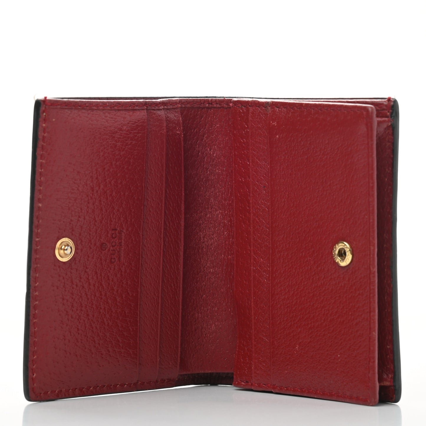 GG Supreme Monogram Tian Card Case Beige Multicolor Red