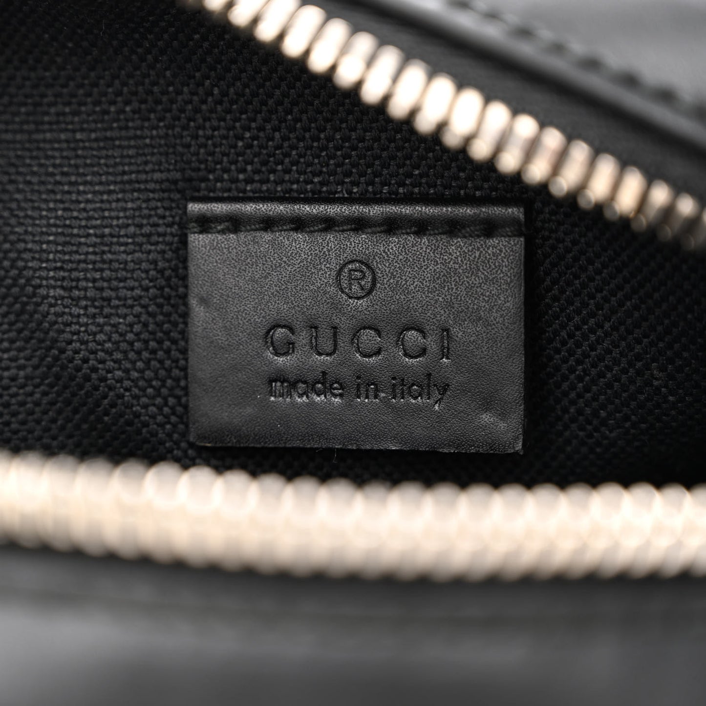 GG Supreme Monogram Appia Calfskin Web Small Camera Messenger Bag Black Grey