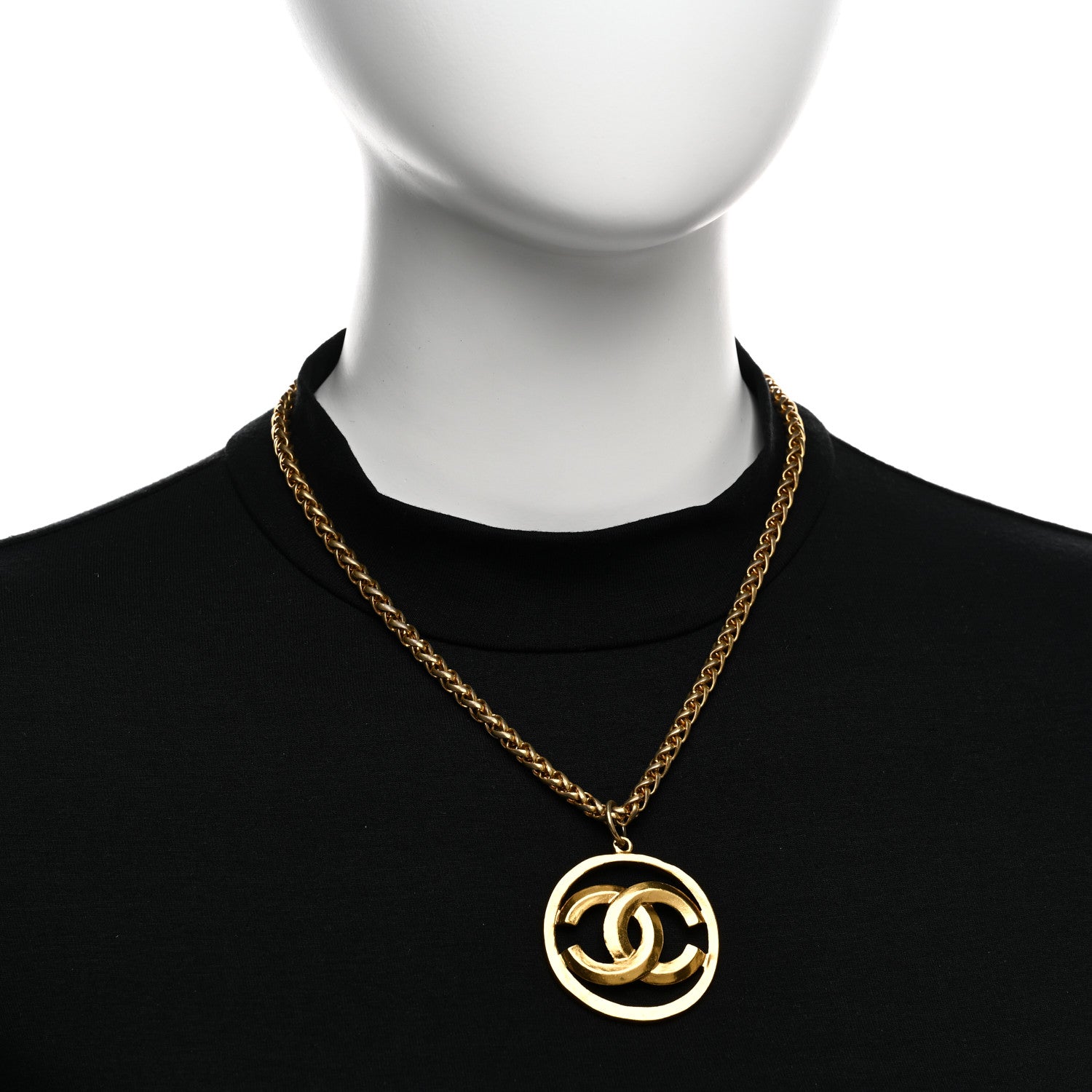 Chanel Metal CC Medallion Chain Necklace Gold 2 of 5