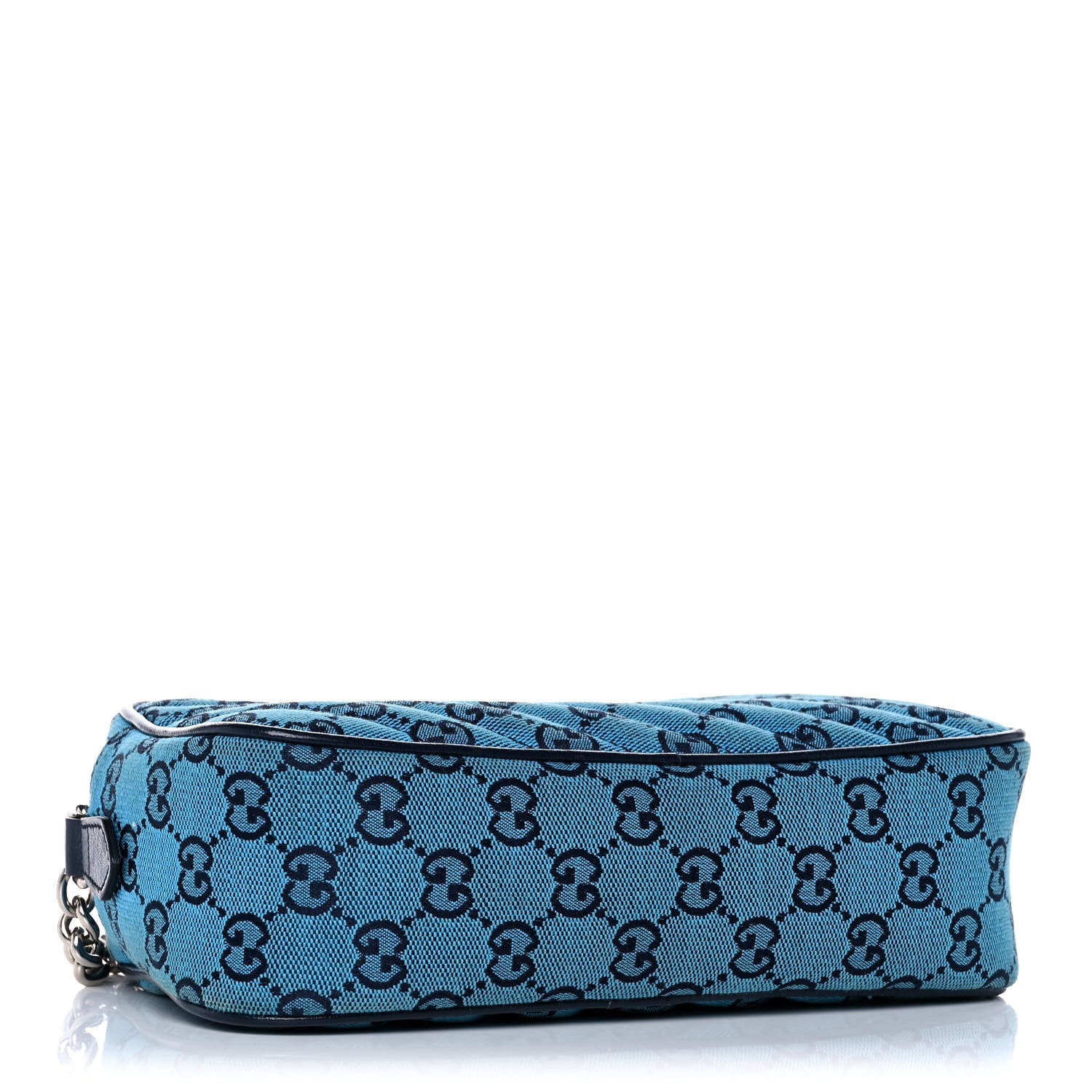 Gucci Monogram Multicolor Matelasse Diagonal Small GG Marmont Chain Shoulder Bag Light Blue 4 of 13